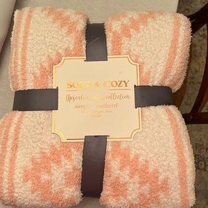 Pink and cream soft blanket